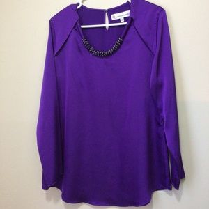 G by Giuliana Rancic purple blouse